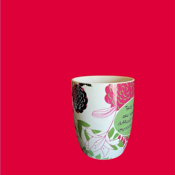 Pier 1 Imports True Friends Are Hard To Find. Floral Porcelain Mug - Picture 4 of 6